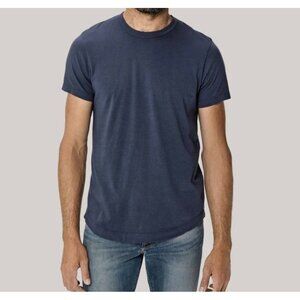 Buck Mason Classic Fit Tee Crew Neck Short Sleeve Curved Hem Cotton Navy L